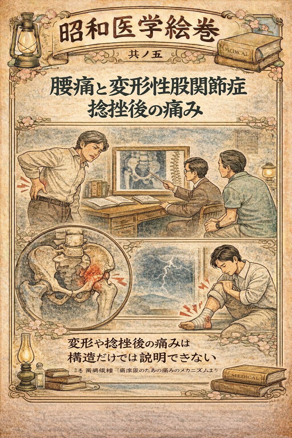 腰痛と変形性股関節症、捻挫後の痛み