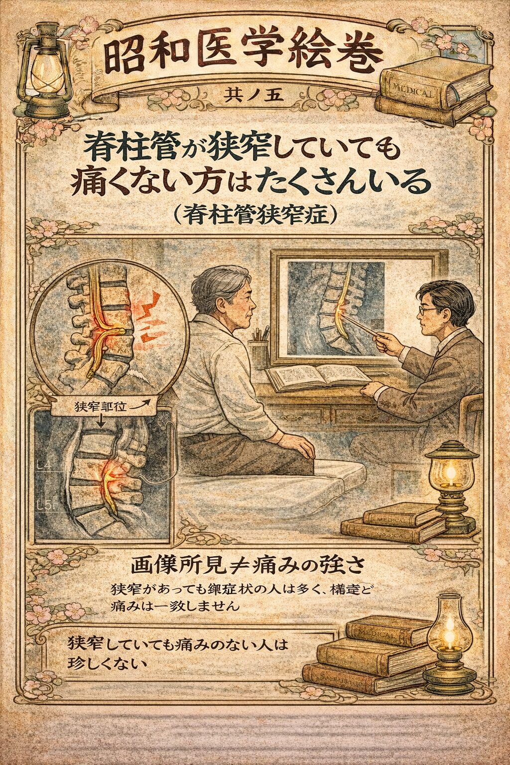 脊柱管が狭窄していても痛くない方はたくさんいる(脊柱管狭窄症)