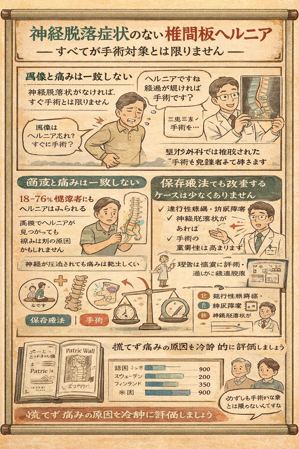 神経脱落症状のない椎間板ヘルニア