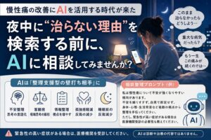 慢性痛の改善にAIを活用する時代が来た　夜中に“治らない理由”を検索する前に、AIに相談してみませんか？