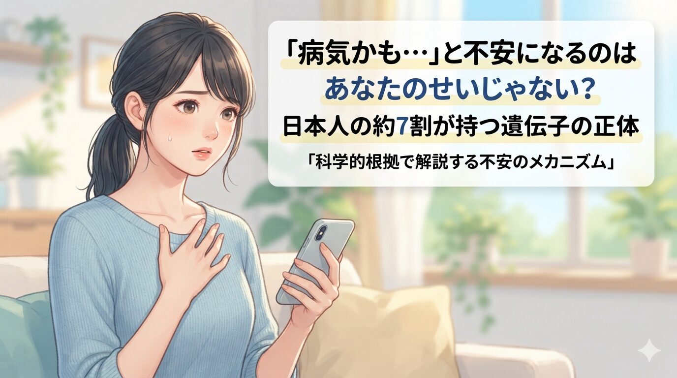 なぜ日本人は「病気かも…」と不安になりやすいのか?遺伝子から紐解く心配性との付き合い方