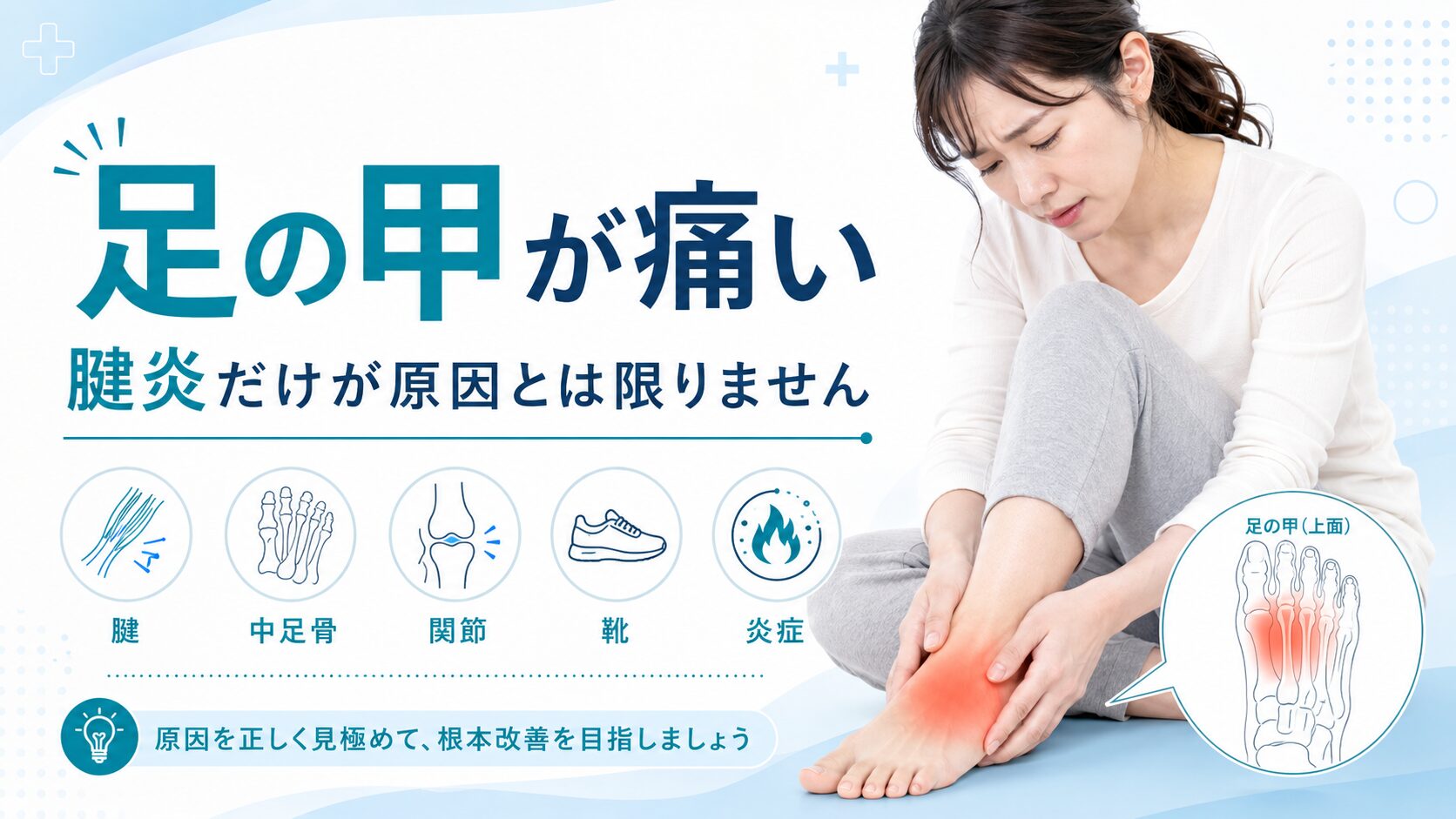 足の甲が痛い→腱炎だけが原因とは限りません