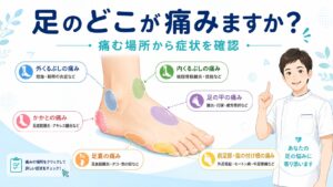 足・足首の痛みの原因は一つではありません|痛む場所別に解説
