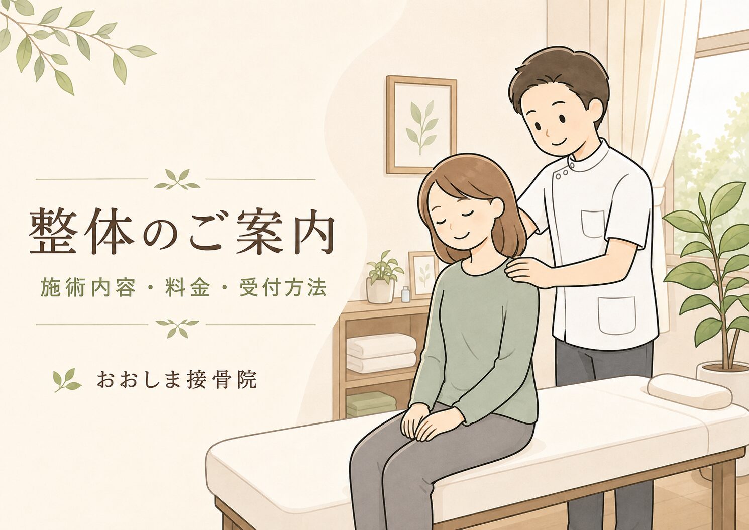 痛み・しびれに対する整体｜施術内容・料金・受付方法